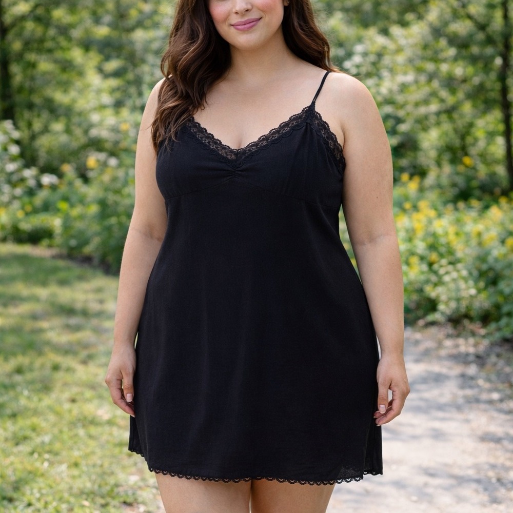 GAP Black Lace Trim Cami Slip Dress Women's‎ Size 16